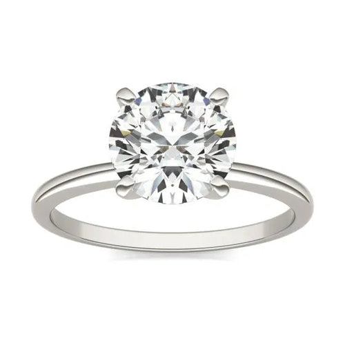 2 CTW Round Lab Grown Diamond Solitaire Engagement Ring 14K White Gold