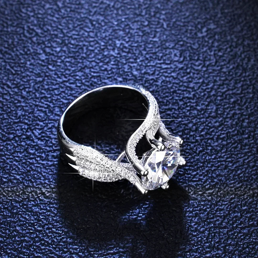 Luxury Platinum Pt950 18k 5 Carat Full Moissanite Diamond Rings for Women D Color Jewelry Wedding Engagement Ring Gorgeous
