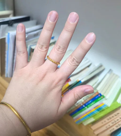 24k pure gold wedding twist rings