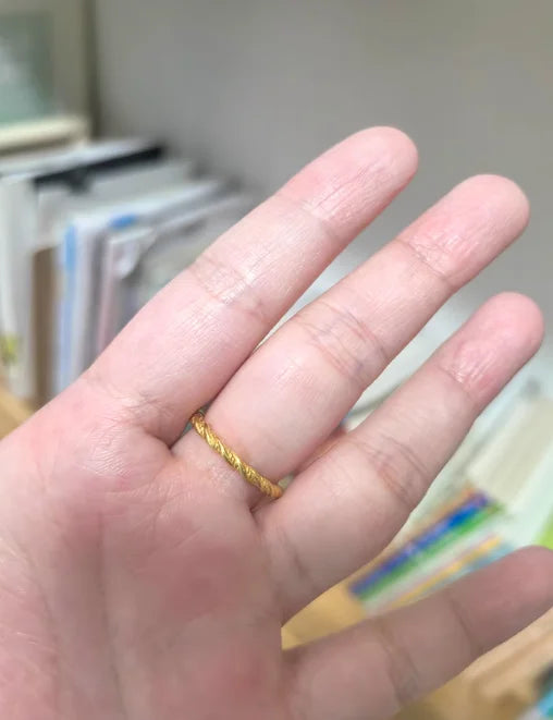 24k pure gold wedding twist rings