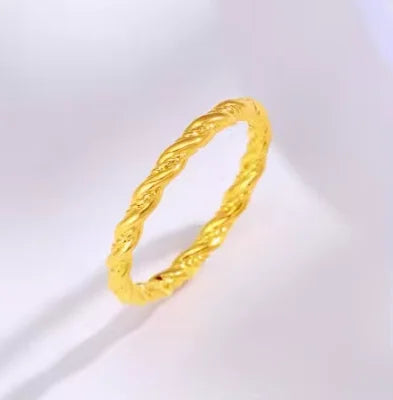 24k pure gold wedding twist rings