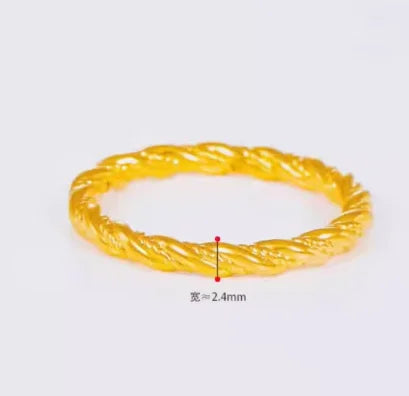 24k pure gold wedding twist rings
