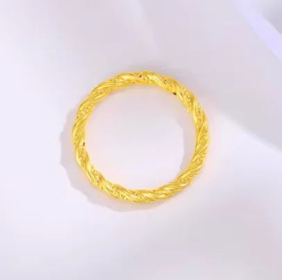 24k pure gold wedding twist rings