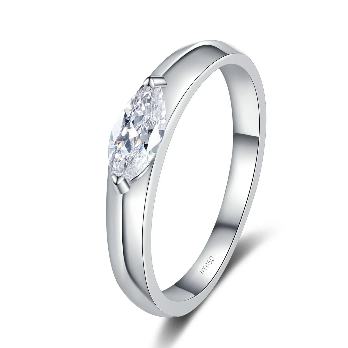 Luxury Women's Rings Horse Eye Simple New Niche High Design Ring Platinum Pt950 Moissanite Diamond Ring 0.5ct Wedding Jewelry