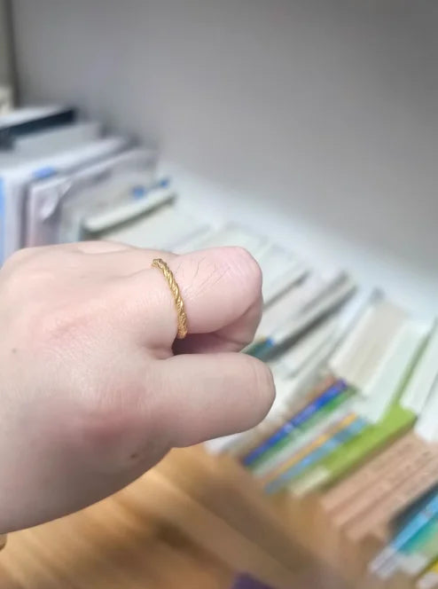 24k pure gold wedding twist rings