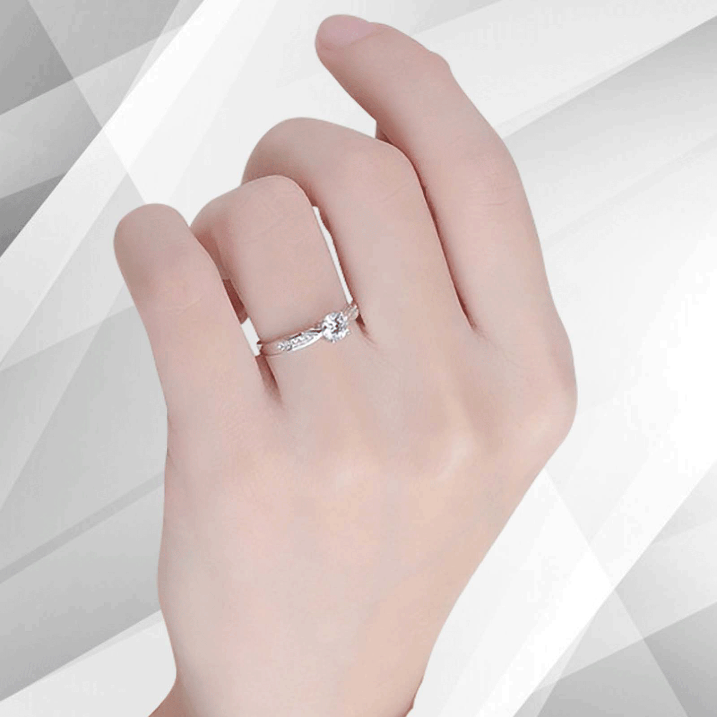 2.0Ct Round-Cut 11 Diamonds Solitaire Bridal Engagement Ring 18K White