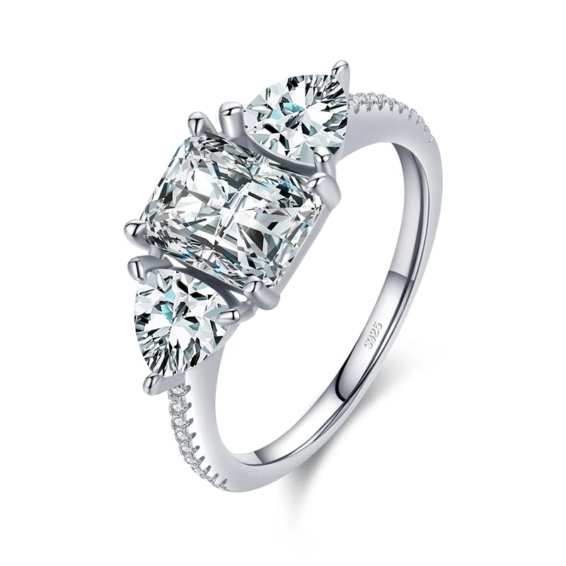 MODIAN Real 925 Sterling Silver High Quality Luxury Sparkling Zirconia Finger Ring For Women Classic Wedding Engagement Jewelry