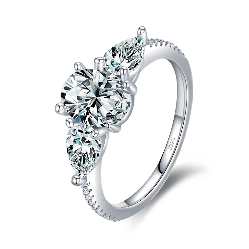 MODIAN Real 925 Sterling Silver High Quality Luxury Sparkling Zirconia Finger Ring For Women Classic Wedding Engagement Jewelry