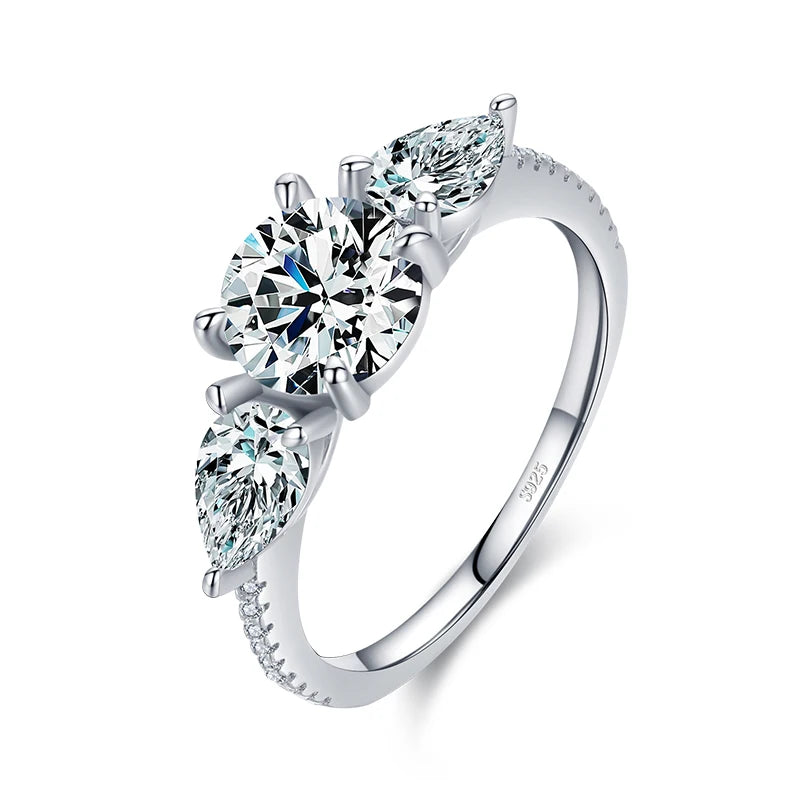MODIAN Real 925 Sterling Silver High Quality Luxury Sparkling Zirconia Finger Ring For Women Classic Wedding Engagement Jewelry