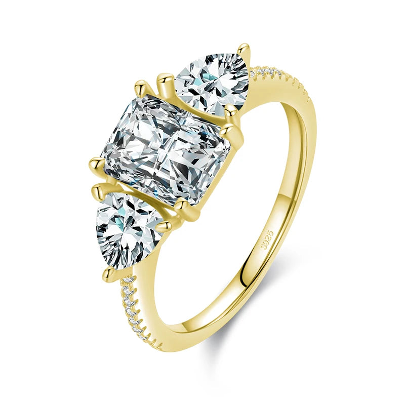 MODIAN Real 925 Sterling Silver High Quality Luxury Sparkling Zirconia Finger Ring For Women Classic Wedding Engagement Jewelry
