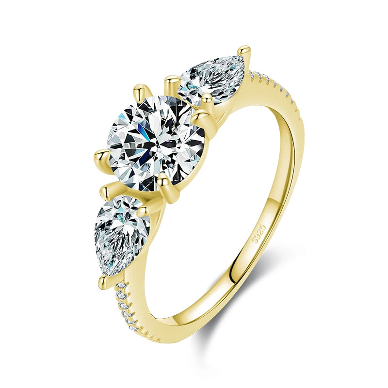 MODIAN Real 925 Sterling Silver High Quality Luxury Sparkling Zirconia Finger Ring For Women Classic Wedding Engagement Jewelry