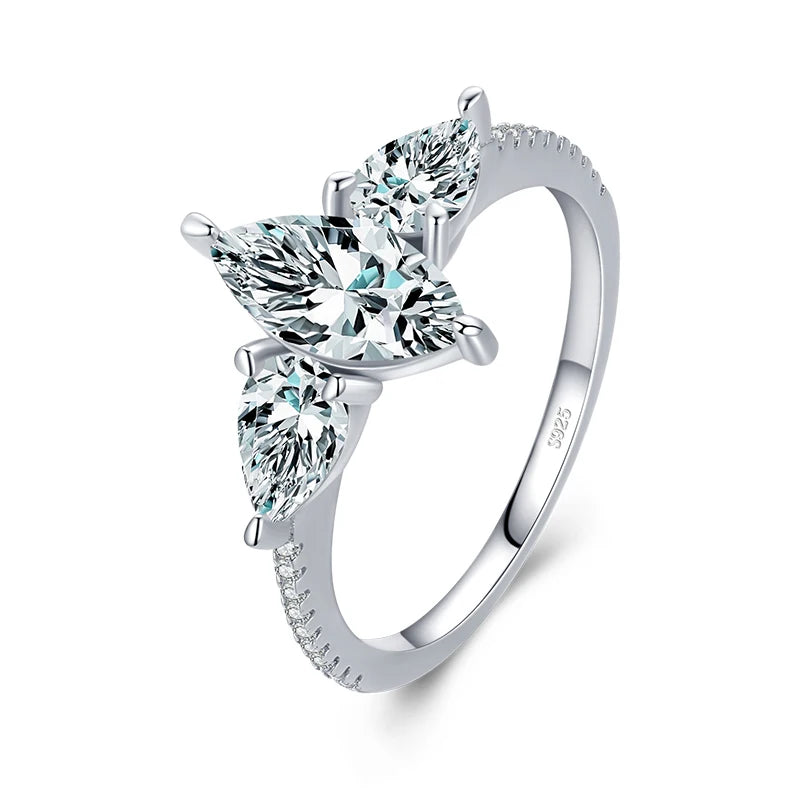 MODIAN Real 925 Sterling Silver High Quality Luxury Sparkling Zirconia Finger Ring For Women Classic Wedding Engagement Jewelry