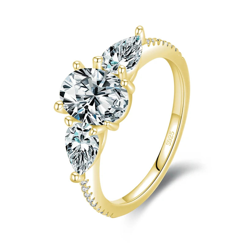 MODIAN Real 925 Sterling Silver High Quality Luxury Sparkling Zirconia Finger Ring For Women Classic Wedding Engagement Jewelry