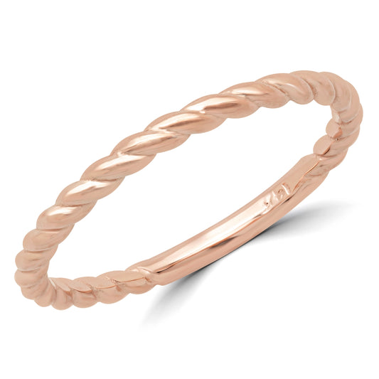 Majesty Diamonds 6.25 Braided Rope Classic Wedding Band Ring