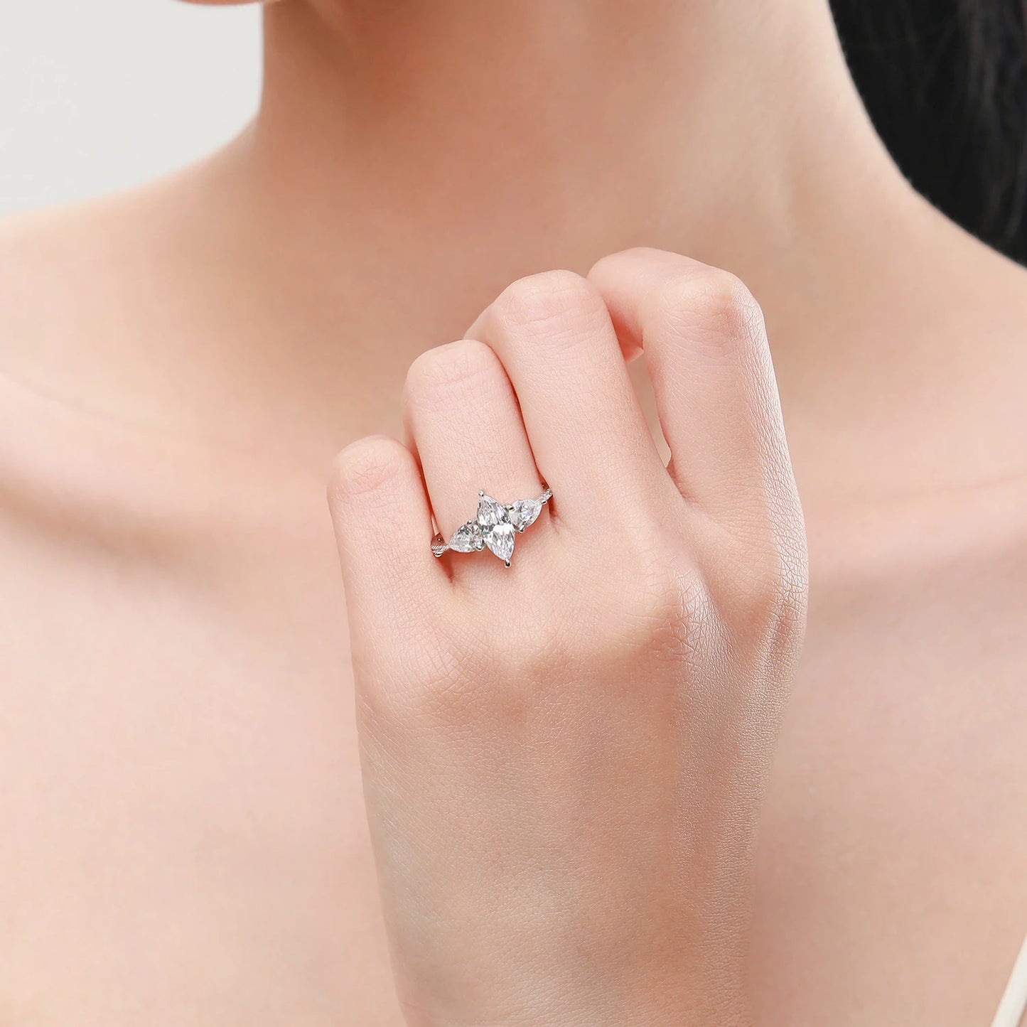 MODIAN Real 925 Sterling Silver High Quality Luxury Sparkling Zirconia Finger Ring For Women Classic Wedding Engagement Jewelry