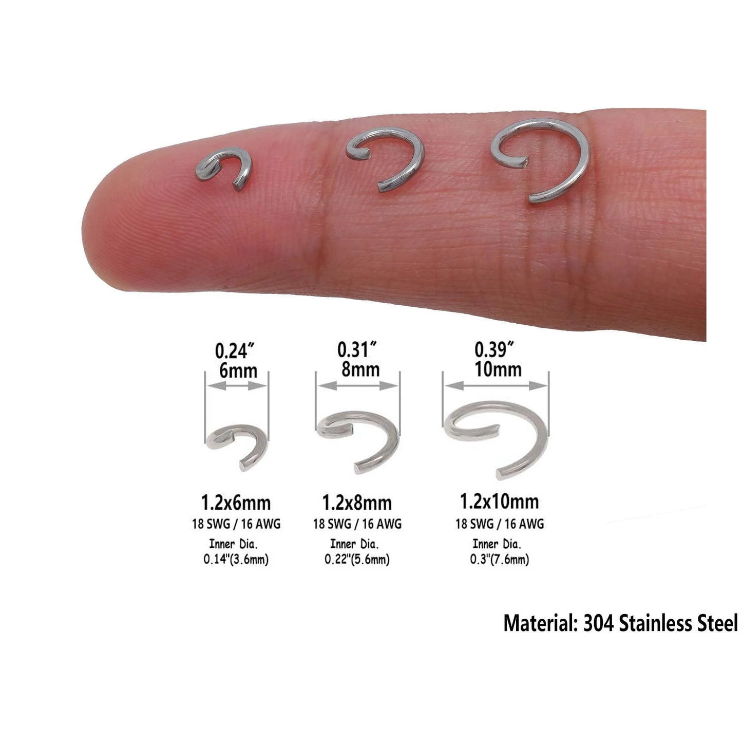250/1000/5000PCS Stainless Steel Jump Rings 4mm 5mm 6mm 7mm 8mm 9mm 10mm 12mm 15mm Round Metal Split Opened Rings