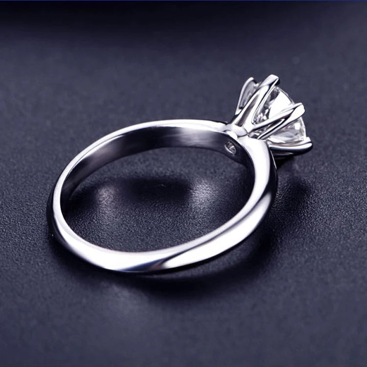 D Color VVS1 EX Moissanite Ring 2ct 3ct 5ct Round Moissanite Diamond Solitaire Engagement 925 Sterling Silver Rings For Women