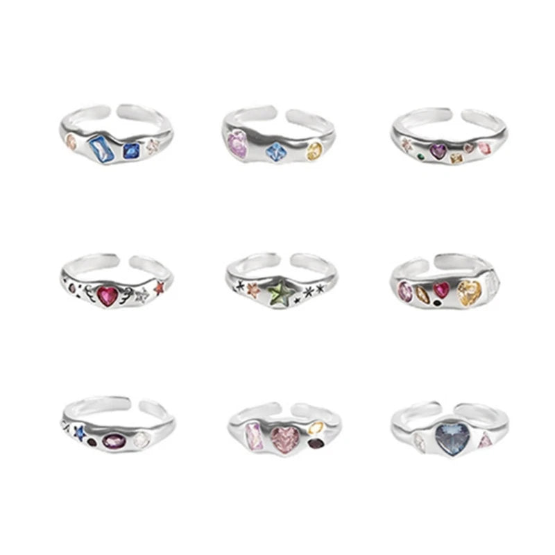 Engagement Rings Zircon Rings Women Party Jewelry Open Rings Finger Rings