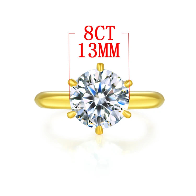 D Color VVS1 EX Moissanite Ring 2ct 3ct 5ct Round Moissanite Diamond Solitaire Engagement 925 Sterling Silver Rings For Women