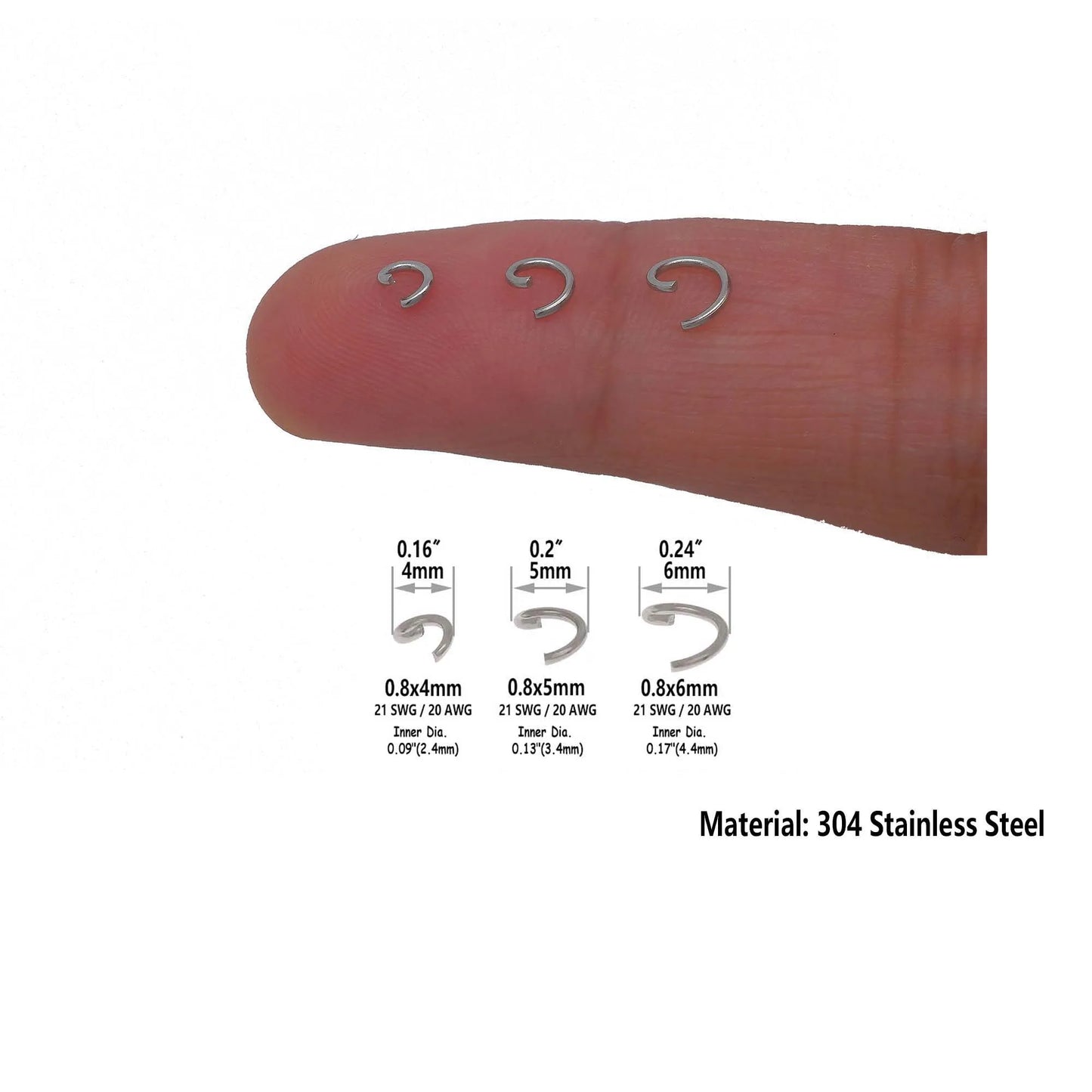 250/1000/5000PCS Stainless Steel Jump Rings 4mm 5mm 6mm 7mm 8mm 9mm 10mm 12mm 15mm Round Metal Split Opened Rings