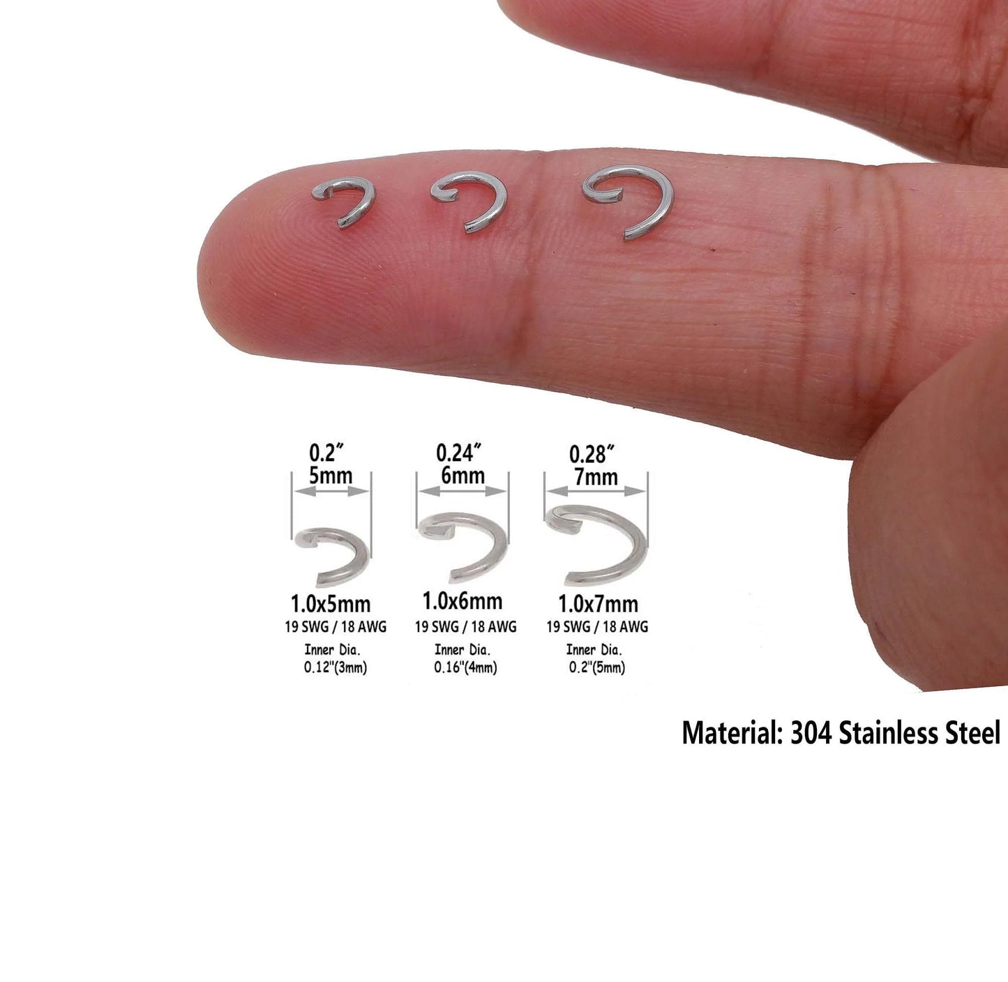 250/1000/5000PCS Stainless Steel Jump Rings 4mm 5mm 6mm 7mm 8mm 9mm 10mm 12mm 15mm Round Metal Split Opened Rings