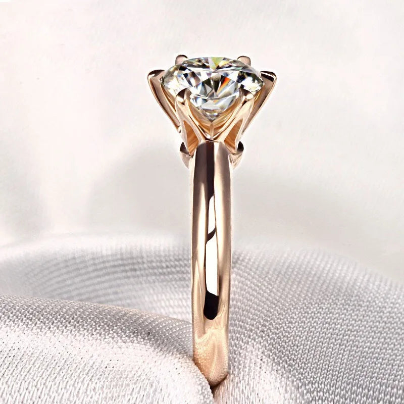 D Color VVS1 EX Moissanite Ring 2ct 3ct 5ct Round Moissanite Diamond Solitaire Engagement 925 Sterling Silver Rings For Women