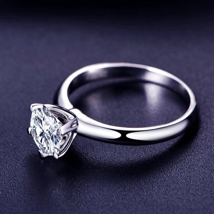 D Color VVS1 EX Moissanite Ring 2ct 3ct 5ct Round Moissanite Diamond Solitaire Engagement 925 Sterling Silver Rings For Women