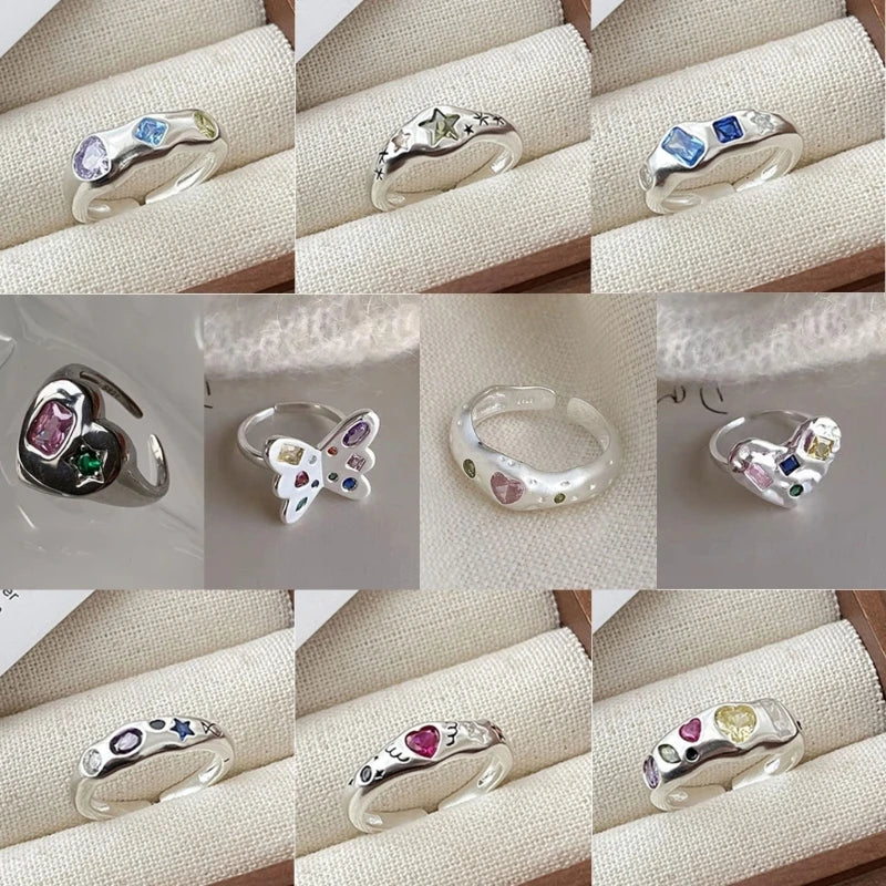 Engagement Rings Zircon Rings Women Party Jewelry Open Rings Finger Rings