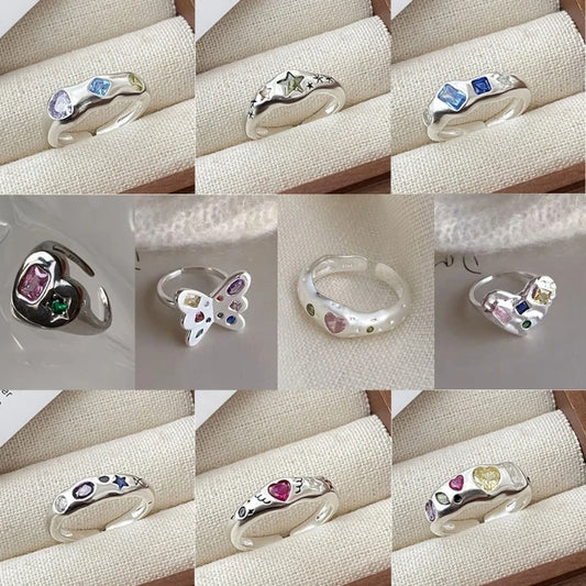 Engagement Rings Zircon Rings Women Party Jewelry Open Rings Finger Rings