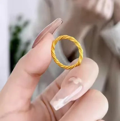 24k pure gold wedding twist rings