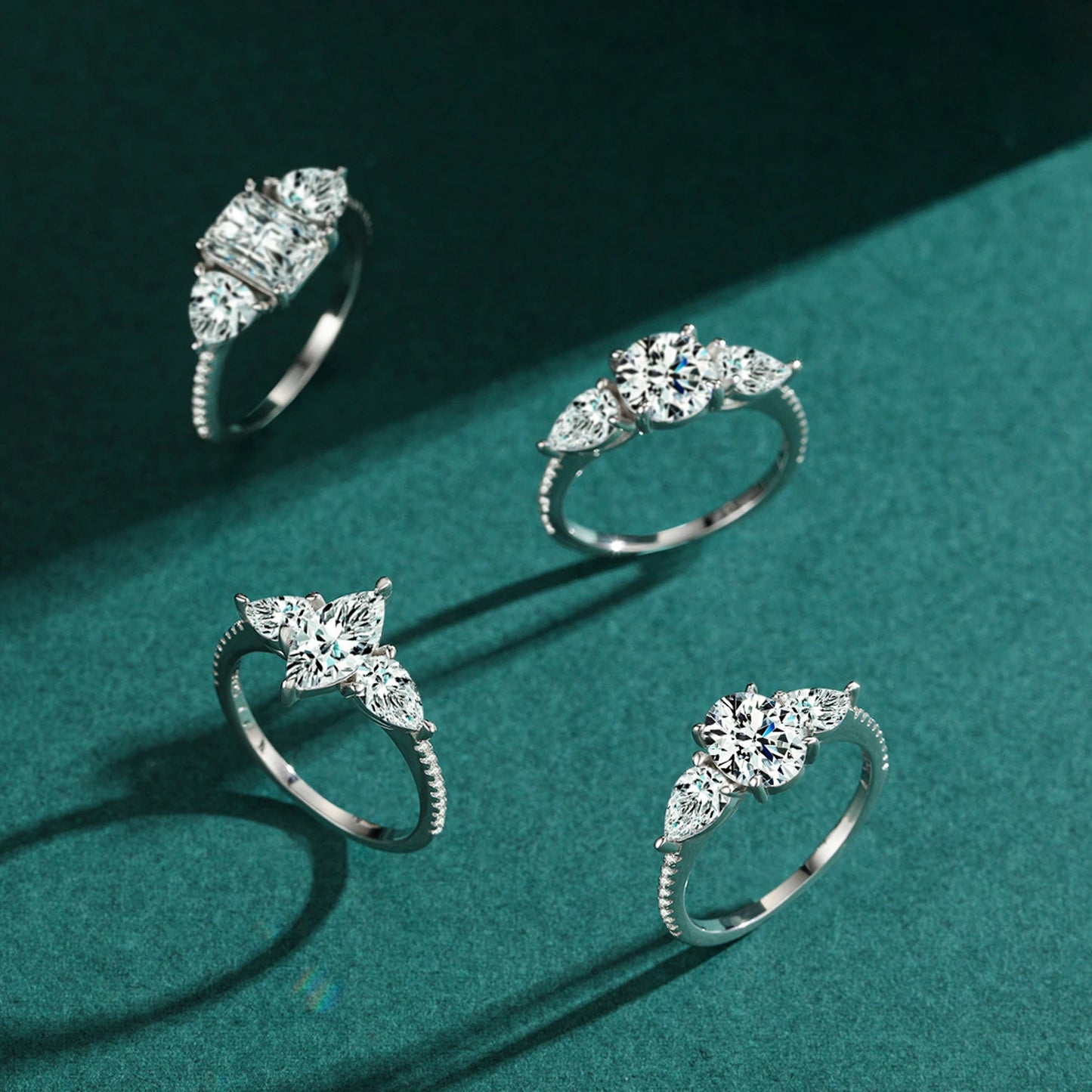 MODIAN Real 925 Sterling Silver High Quality Luxury Sparkling Zirconia Finger Ring For Women Classic Wedding Engagement Jewelry