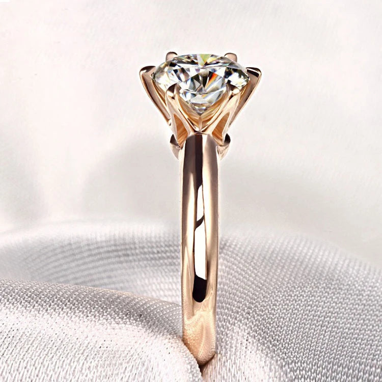 D Color VVS1 EX Moissanite Ring 2ct 3ct 5ct Round Moissanite Diamond Solitaire Engagement 925 Sterling Silver Rings For Women